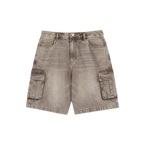 CHINISM Denim Shorts Unisex Khaki Denim