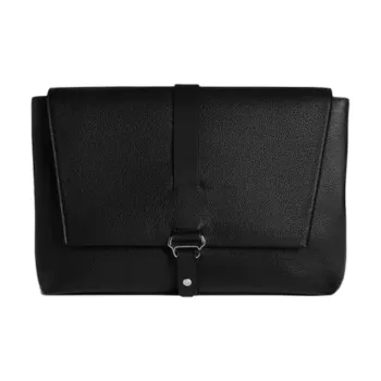 Dunhill Grained Calfskin Messenger One Shoulder Crossbody Clutch Men's Black