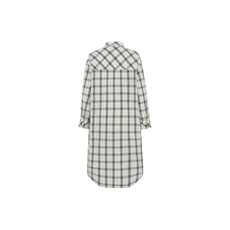 MEIYANG Shirt Women's Black White Plaid-1