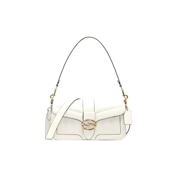 COACH Georgie Leather Shoulder Bag Portable Crossbody Bag Shoulder Bag Women's Pure White