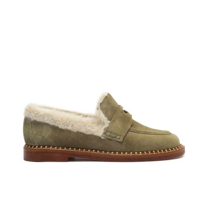 Schutz Christie Loafers Women's Olive Green-1
