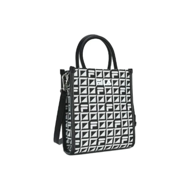 FILA Fabric Tote Bag, Shopping Bag, One Shoulder Handbag, Crossbody Bag Extra Small Women's Jet Black-2