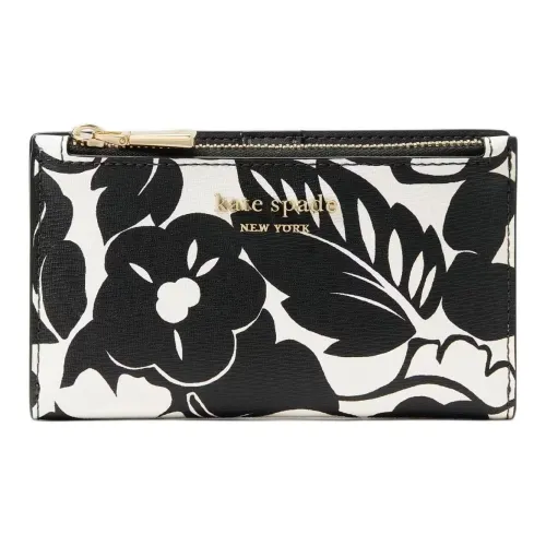 Kate Spade Soft-Milled PVC Patchwork Wallet Small Size Women's Black Multicolor