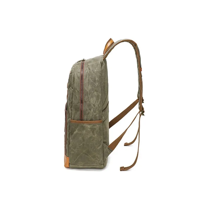 TTaG．baG Batik Canvas Backpack Men's Gray/Army Green/Khaki/Earth Yellow-8