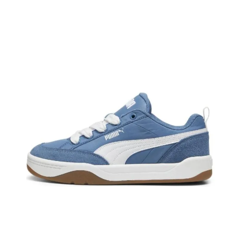 PUMA Park Lifestyle Anti-Slip Wear-Resistant Low-Top Skateboard Shoes Unisex White Blue-0