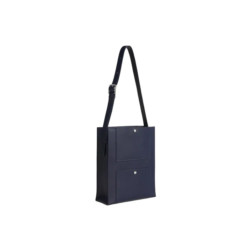HERMES Evercolor Calfskin Tote Bag Shopping Bag Handbag Men's Night Blue Midnight Blue-1