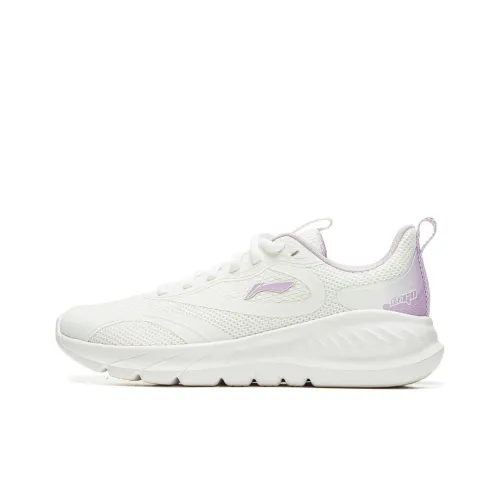 LINING Eazgo Flex Running Shoes Women's Low-Top Mist White/Moonlight Purple