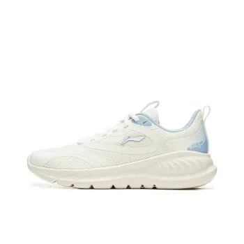 LiNing EasyFit Fle Cushioned Wear-Resistant Breathable Rebound Low-Top Running Shoes Women's White Blue