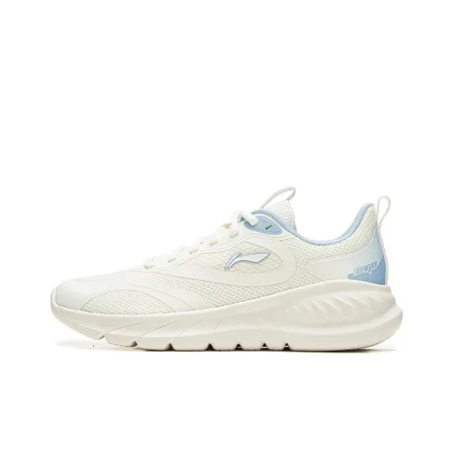 LINING Eazgo Flex Running Shoes Women's Low-Top Off White/Glacier Blue