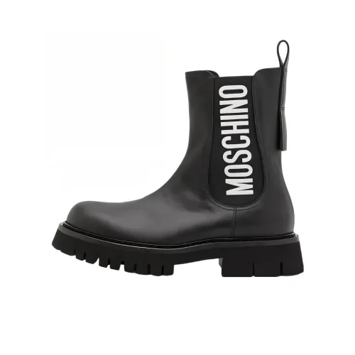 MOSCHINO Chelsea Boots Men Black/White