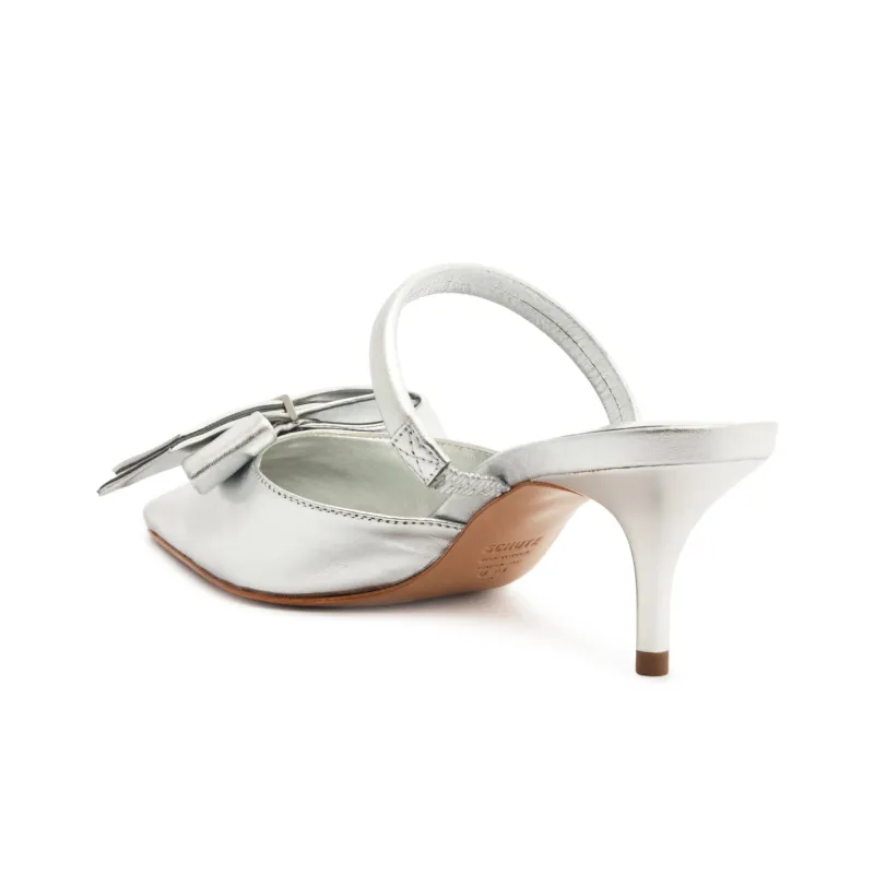 Schutz Closed Toe Slippers 6.3cm Women's Silver-3