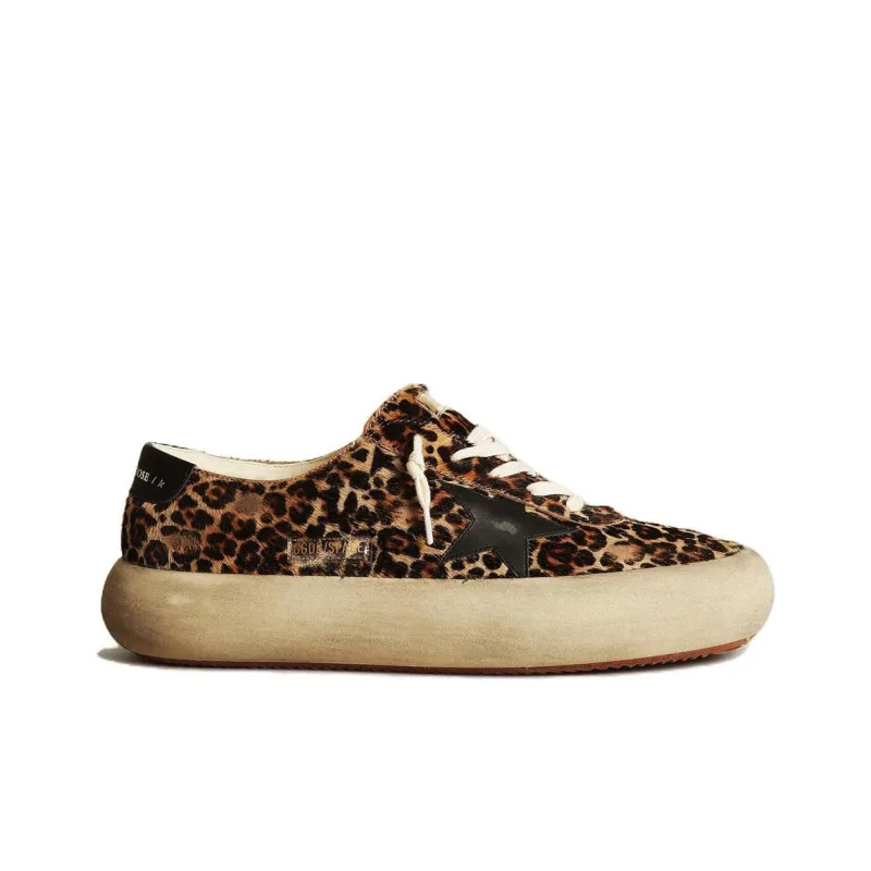 Golden Goose Space Star Stylish Skateboarding Shoes Men's Beige Brown Vintage Version-1