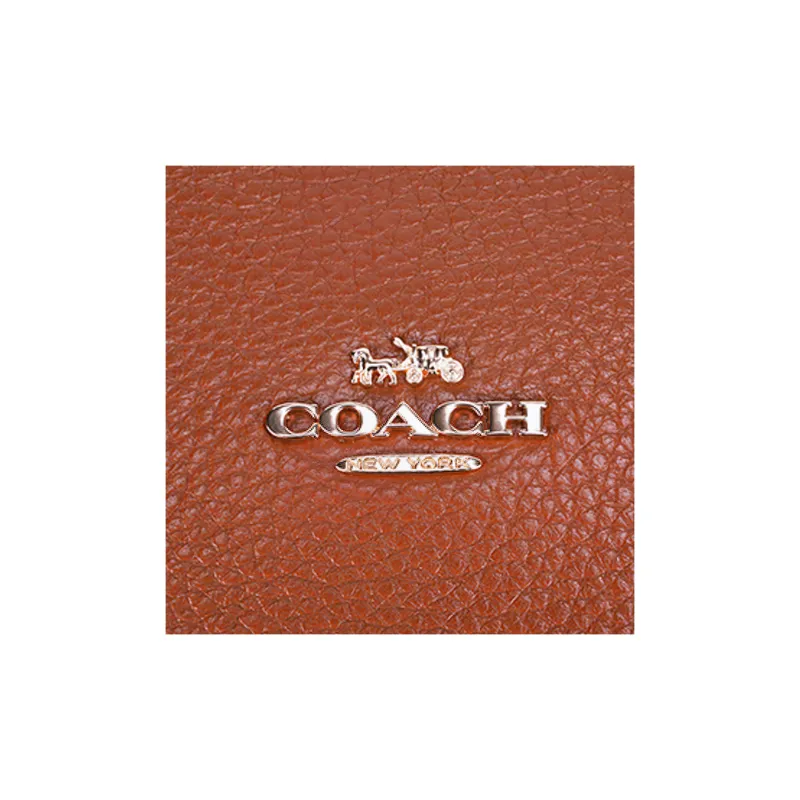 COACH Leather Bucket Bags Crossbody Bag, Shoulder Bag Women's Saddle Brown-4