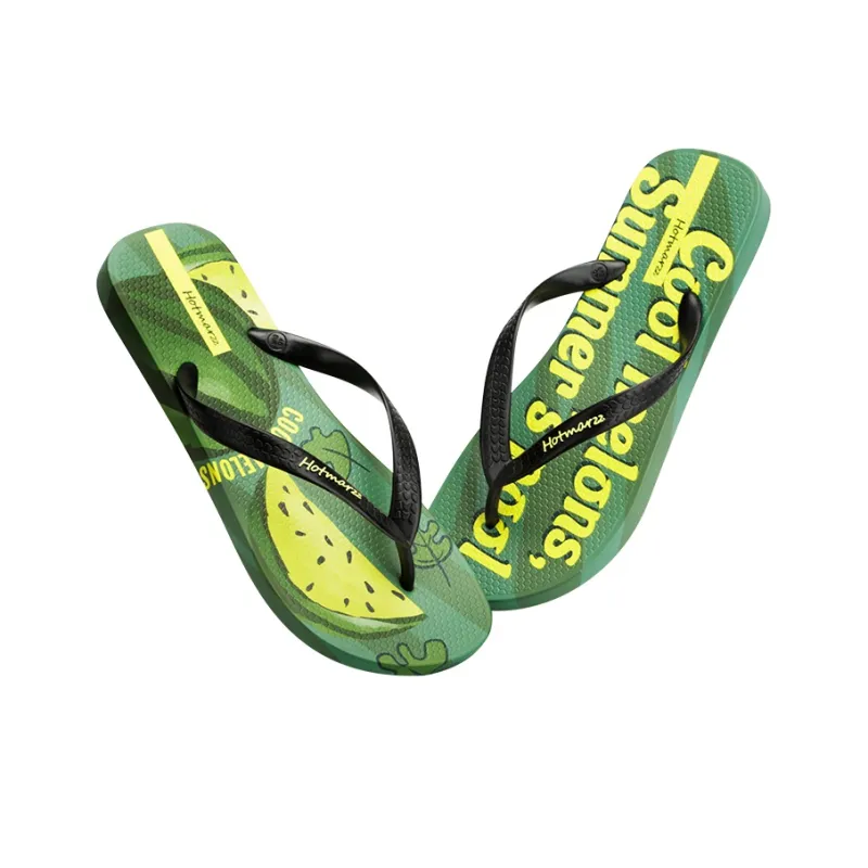 HOTMARZZ Slip Resistant Flip Flops Men's Black-3