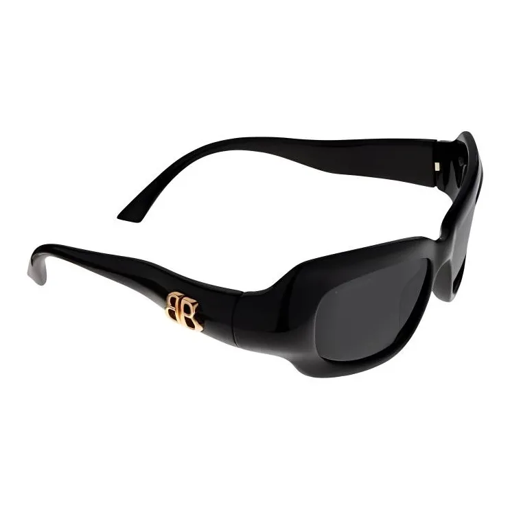 Balenciaga Polyamide Irregular Shape Sunglasses Women's Black-2