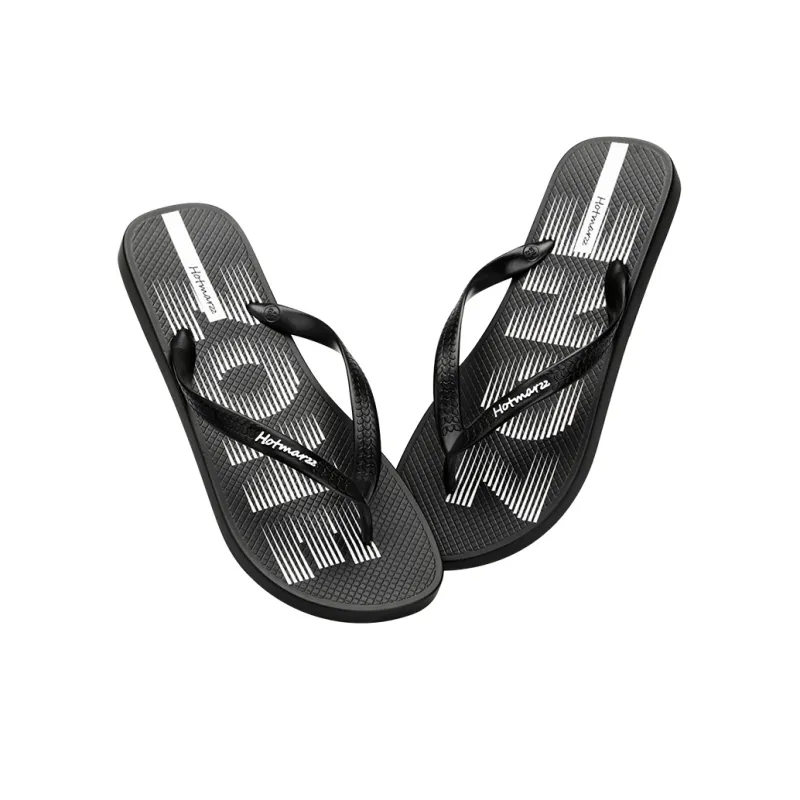 HOTMARZZ Slip Resistant Flip Flops Men's Black-3