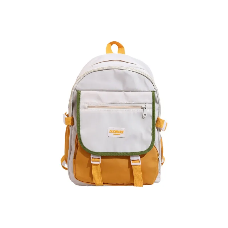 GEERDUN Nylon Backpack Unisex Black/Yellow/Khaki/Brown/Blue-2