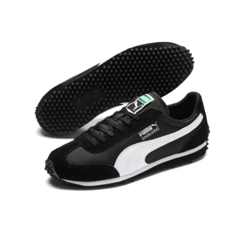 PUMA Whirlwind Classic Cushioning Anti-Slip Wear-Resistant Breathability Low-Top Running Shoes Men's Black White-2