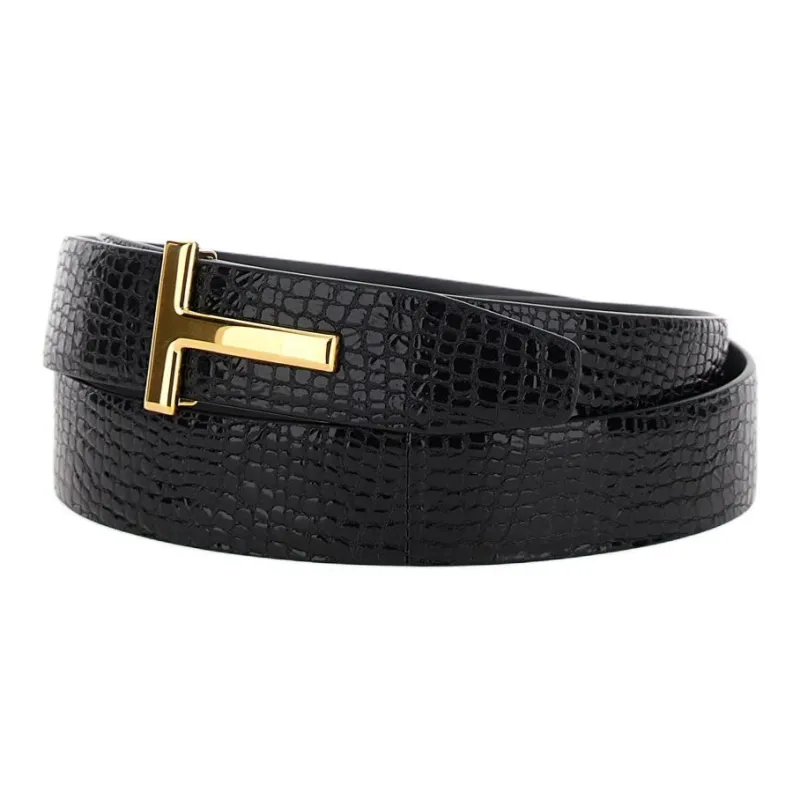 TOM FORD Croc-embossed Leather Belt-2