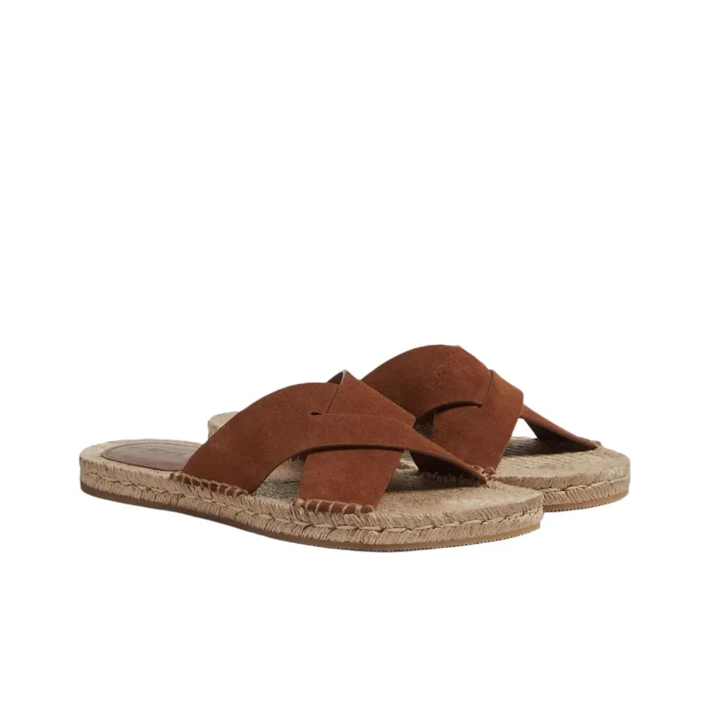 Zegna Suede Espadrille Sandals Dark Foliage-2