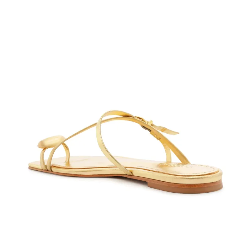 Schutz Slide Slippers Women's Gold-3