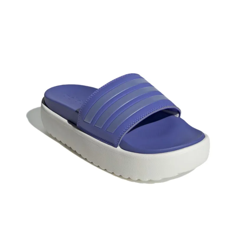 Adidas Adilette Platform Slides Semi Cobalt Blue Blue Spark Met. Core White Women's-2