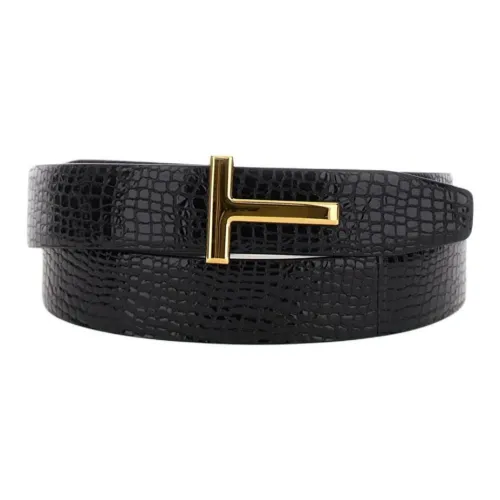 TOM FORD Croc-embossed Leather Belt