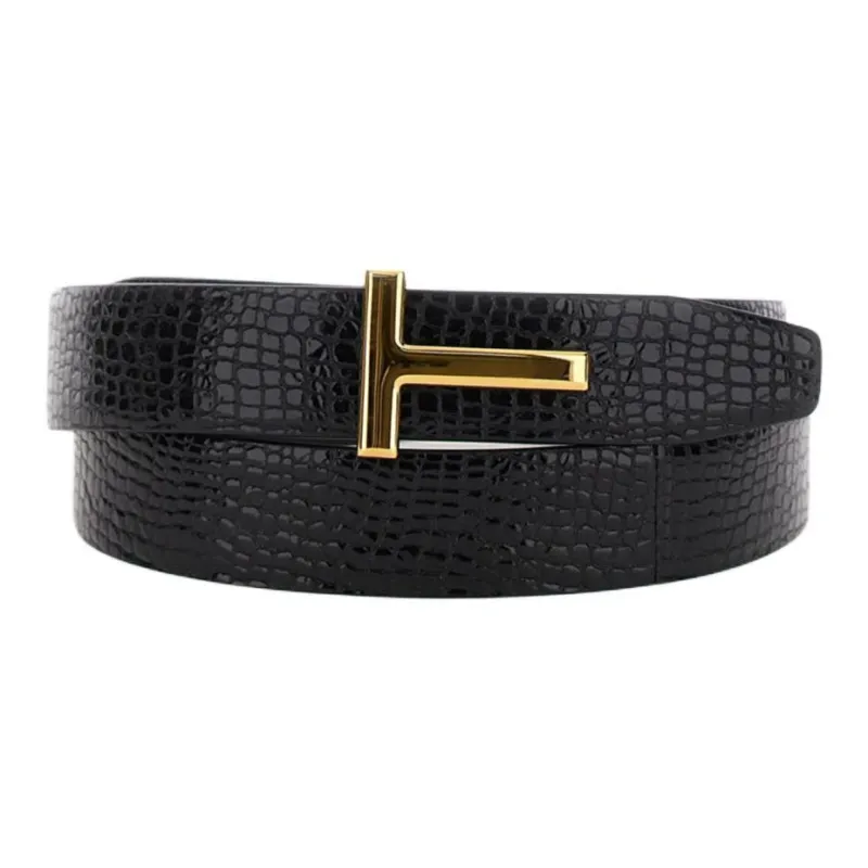 TOM FORD Croc-embossed Leather Belt-0
