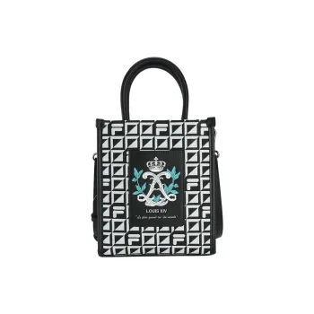 FILA Fabric Tote Bag, Shopping Bag, One Shoulder Handbag, Crossbody Bag Extra Small Women's Jet Black