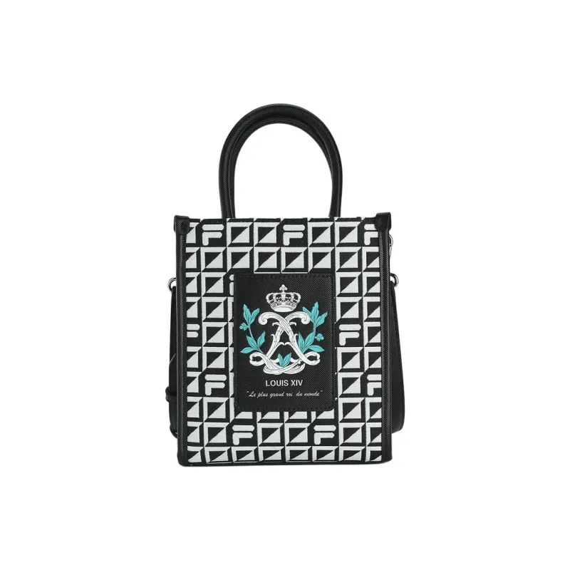 FILA Fabric Tote Bag, Shopping Bag, One Shoulder Handbag, Crossbody Bag Extra Small Women's Jet Black-0