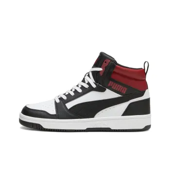 PUMA REBOUND Anti Slip Wear Resistant High Top Skateboard Shoes Unisex White Black Red