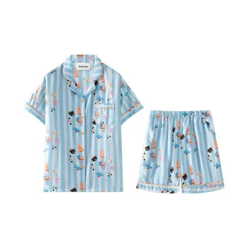 Wabi Town Pajama Set Women's Blue White