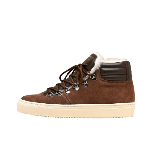 ZESPA Skateboard Shoes Women's High-Top Chocolate Brown