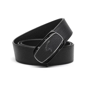 Satchi Automatic Buckle Belt Genuine Leather Casual Trendy Cow Leather Leather Belts Men's Black Width 3.7cm