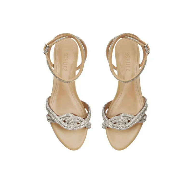 Schutz Jocelyn Strap Sandals Women's Beige-4