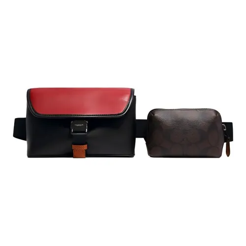 COACH Rider Canvas Fanny Pack, Crossbody Bag Small Size Men's Black & Brown