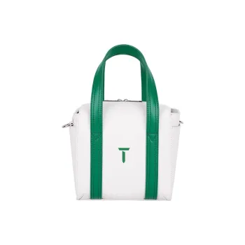 EUROPEAN TOUR Cow Leather One Shoulder Handbag Regular Women's White/Green