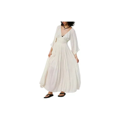 FREE PEOPLE Long-Sleeved Dresses Women's Egret/White Heron