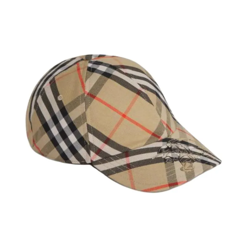Burberry Checked Equestrian Knight Motif Baseball Cap-1