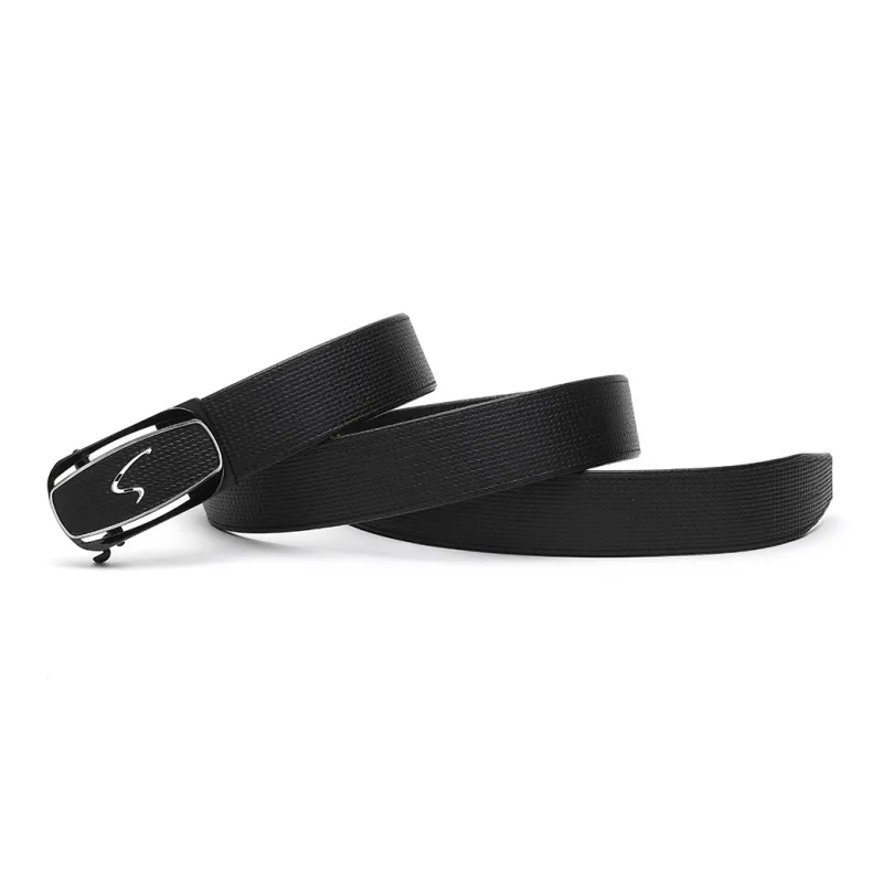 Satchi Automatic Buckle Belt Genuine Leather Casual Trendy Cow Leather Leather Belts Men's Black Width 3.7cm-2