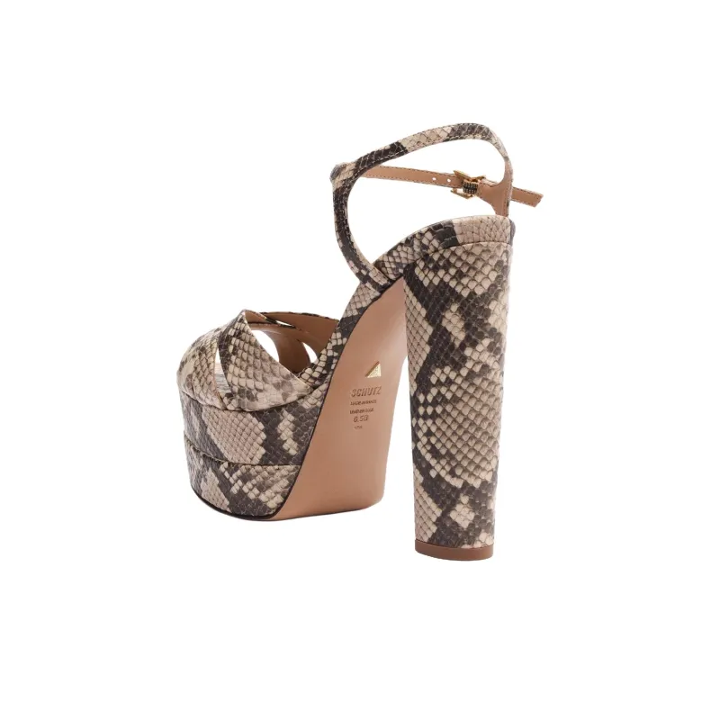 Schutz Keefa Strap Sandals 14.5cm Women's Greige-3