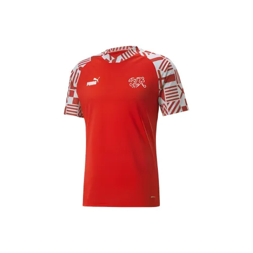 PUMA Switzerland Football Pre-match Jersey Soccer Jerseys Men's Pinma Red