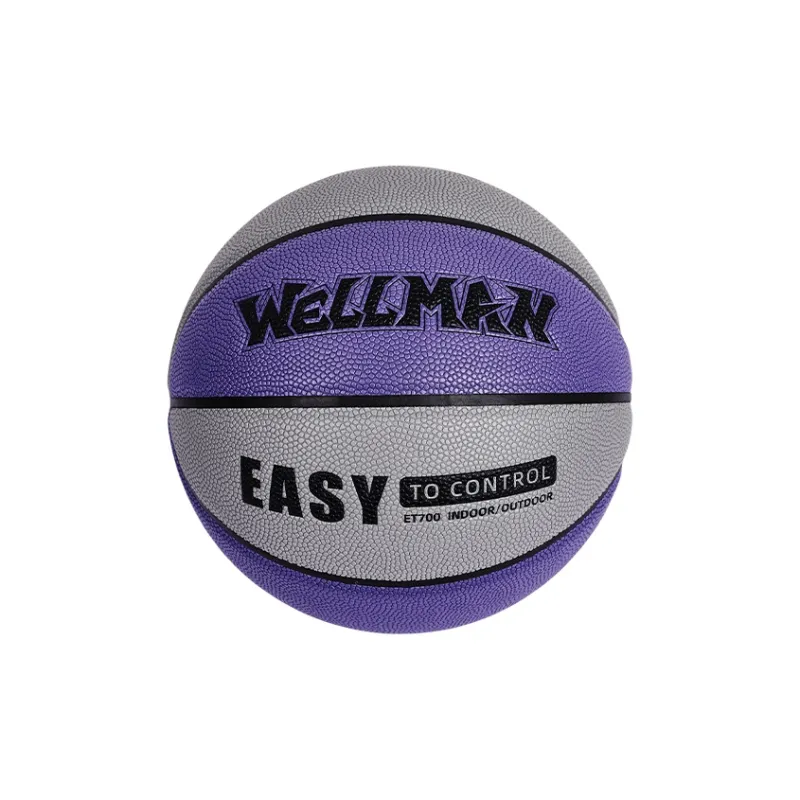 WELLman PU Basketball Gray Purple Size 7 Training Unisex-0