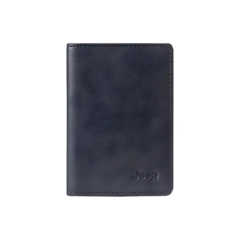 Jeep Cow Leather Card Holder Regular Men's Blue-0
