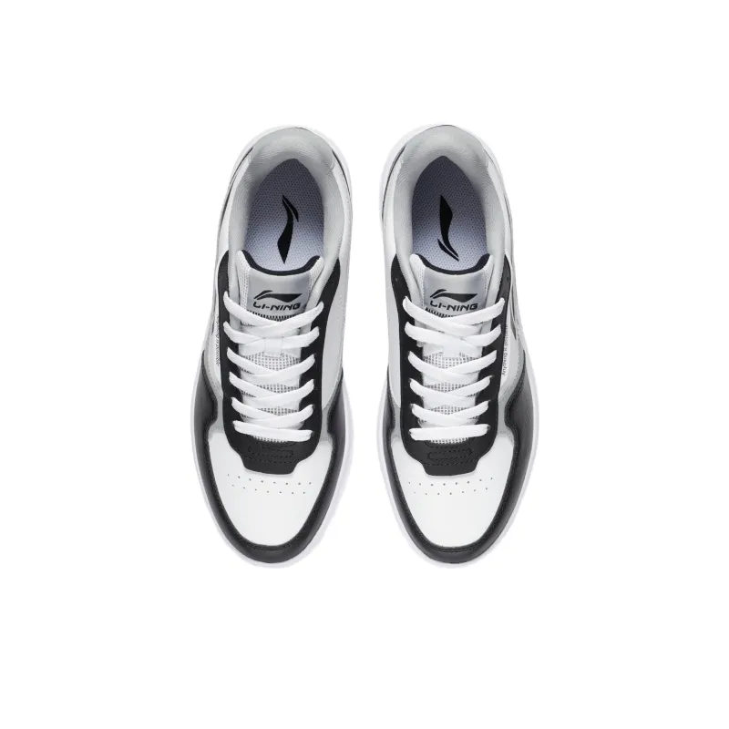 LiNing Lightweight Breathable Height Increasing Casual Skateboard Shoes Men's Black/Standard White-2