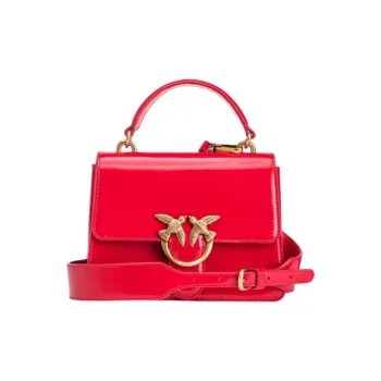 PINKO Calfskin Handbag, Shoulder Bag, Crossbody Bag Mini Women's Red