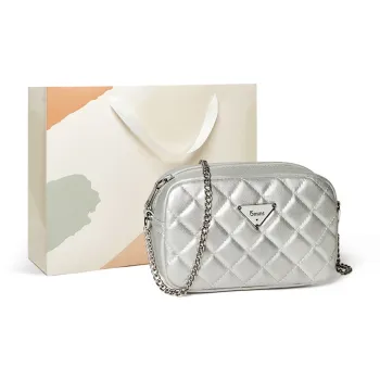 15 MINS Synthetic Leather Crossbody Bag Regular Women's Space Silver/Ecru/Black