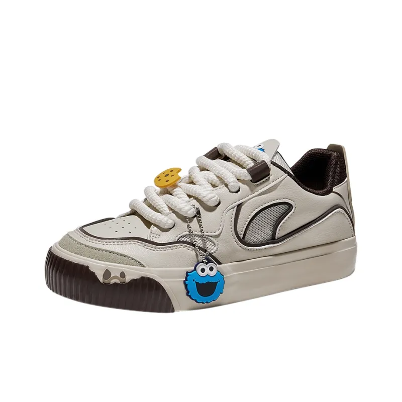 ZHIMAJIE x Feiyue Durable Breathable Low-Top Skateboard Shoes Women's Beige Coffee-1