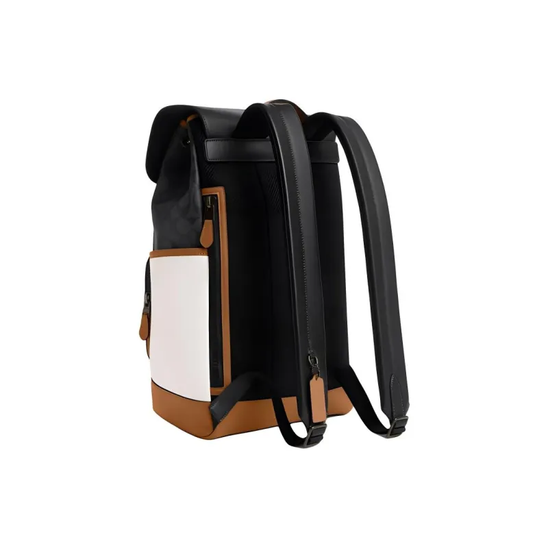 COACH Track Canvas Backpack Large Size Men's Black Gray Multicolor-1