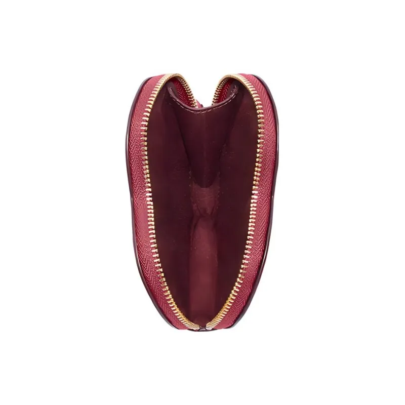 COACH Refined Pebbled Leather Coin Box Coin Purse Women's Rouge Red-1